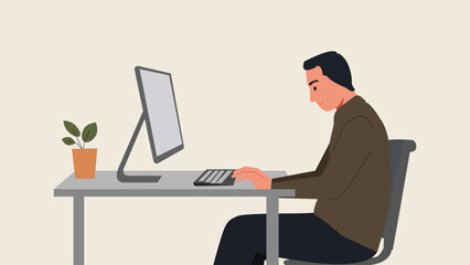 Focused Work at Desk