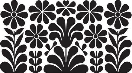 Matisse curves aestethic seamless flower patterns | Organic floral doodle shapes in trendy naive retro hippie 60s 70s style | Groovy abstract flower art | Floral doodle naive patterns | Trendy