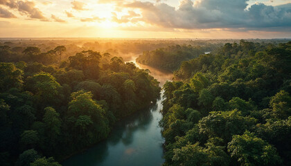 aerial view of the river