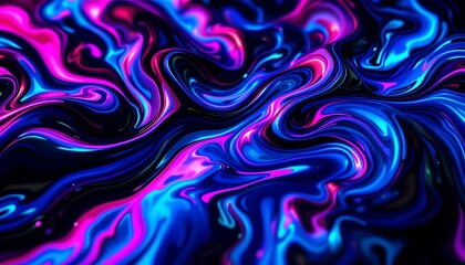 Obraz premium Fluid Neon Swirls: Abstract Psychedelic Liquid Art