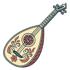 mandolin color vector image on a white background