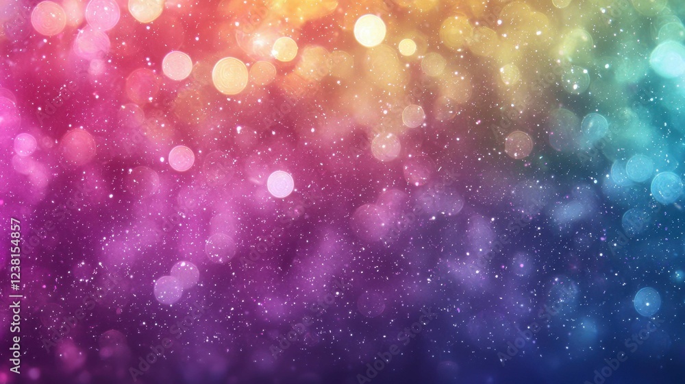 Poster Colorful Bokeh Background with Glittering Lights and Soft Blur