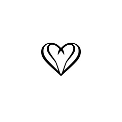 Elegant Heart Design: Minimalist Love Symbol, Romantic Vector Icon, Perfect for Valentines, Wedding, or Romantic Projects