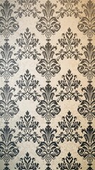 Elegant Vintage Damask Pattern on Cream Background for Design Use
