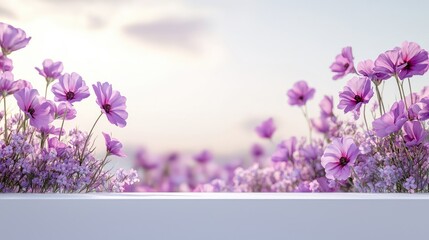 Beautiful Purple Flowers in Bloom with Soft Blurred Background