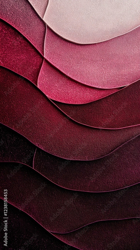 Poster abstract waves of red and pink textures creating a modern design