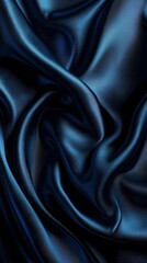 Obraz premium Luxurious Deep Blue Satin Fabric Texture with Soft Draped Folds