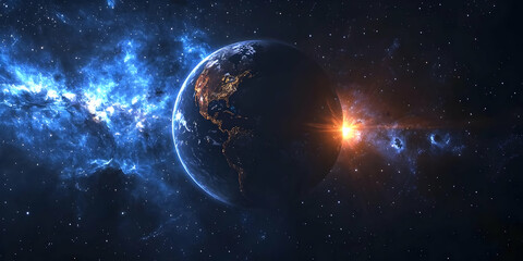 Obraz premium earth and moon