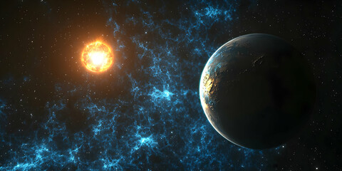 Obraz premium earth and moon