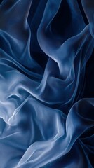 Obraz premium Soft Blue Fabric Drapery with Elegant Flowing Texture and Depth