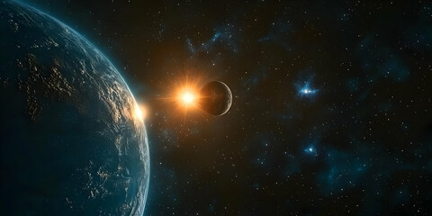 Fototapeta premium earth and moon