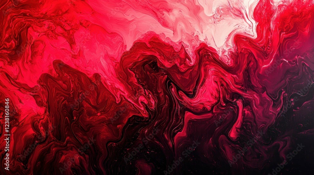 Poster abstract red and black swirl pattern with smooth flowing textures