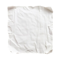 Obraz premium Crumpled white paper sheet with textured surface, isolated on transparent cutout background 