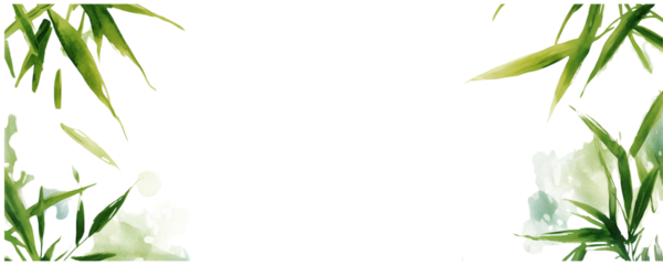 bamboo frame green watercolor background