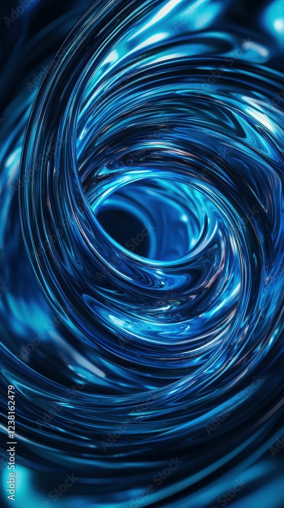Aufkleber abstract swirling blue patterns in a fluid dynamic design