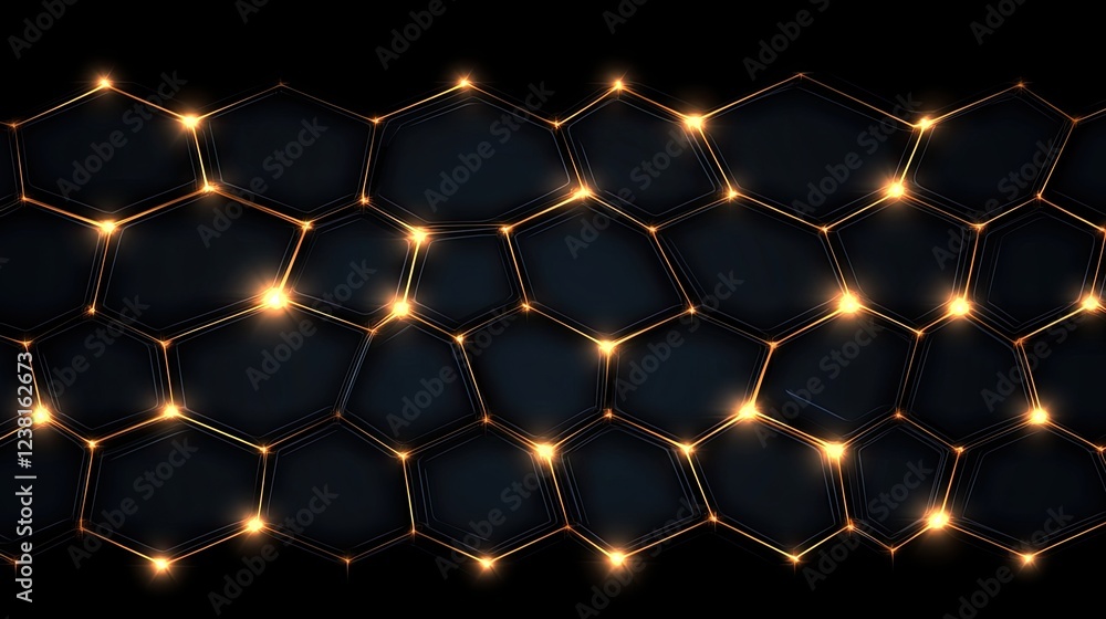 Poster light blue hexagon pattern on a white background creating a modern design suited for health and tech