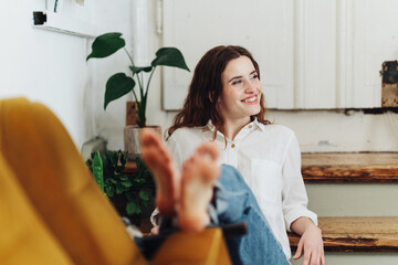 Young woman relaxing at home