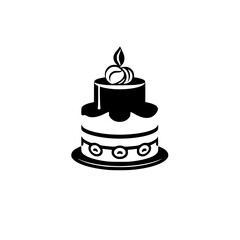 A delectable two-layered cake, adorned with chocolate ganache, a delicate cream layer, and a single lit candle, making it a perfect centerpiece for any celebratory occasion.
