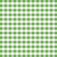 Green and white checkered pattern, vector illustration. Cartoon colorful hearts isolated on white background