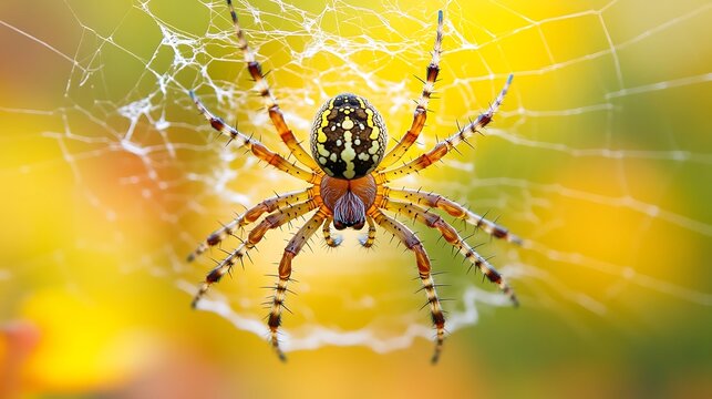 A Stunning Orb Weaver Spider in its Web