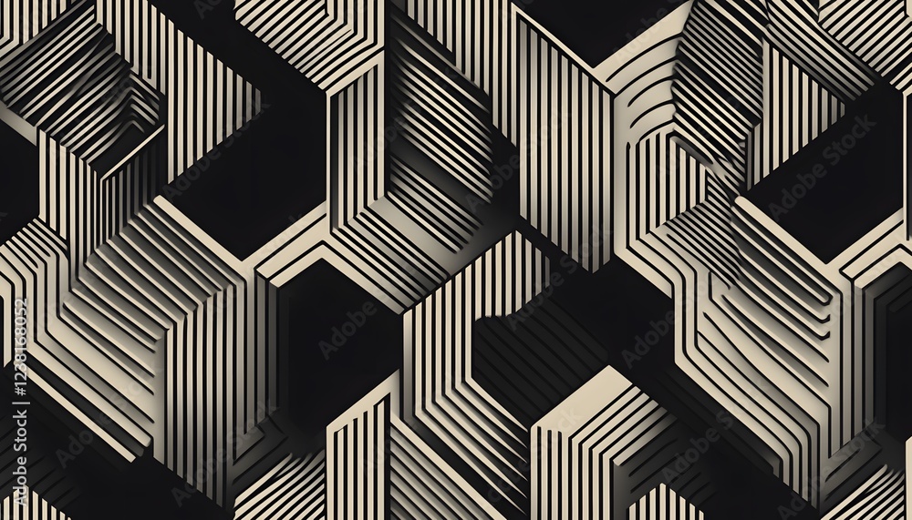 Poster abstract geometric hexagon pattern design