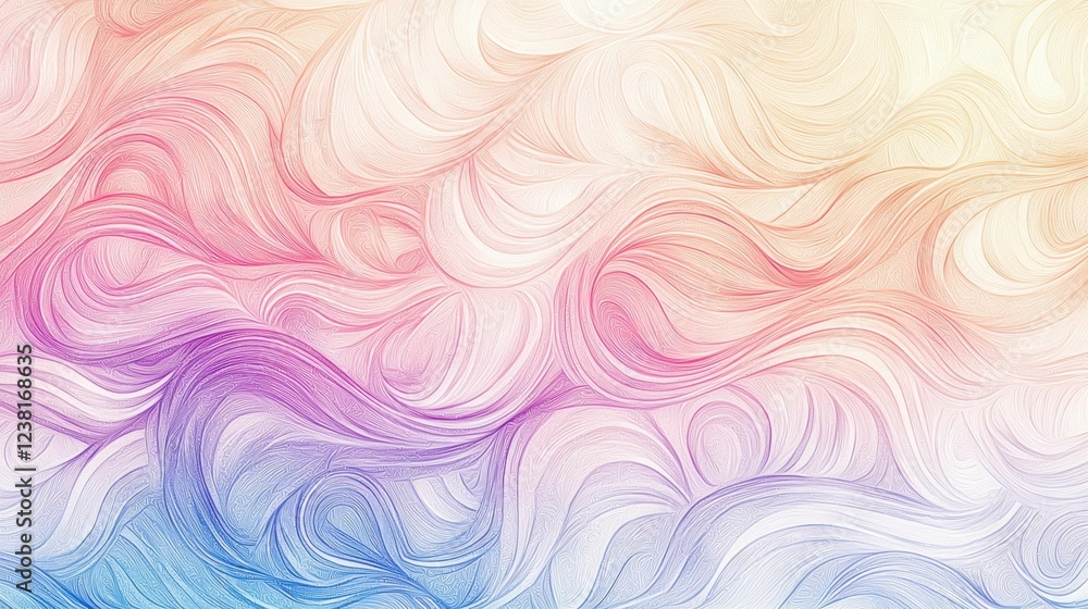 Poster colorful swirling abstract background with soft flowing lines