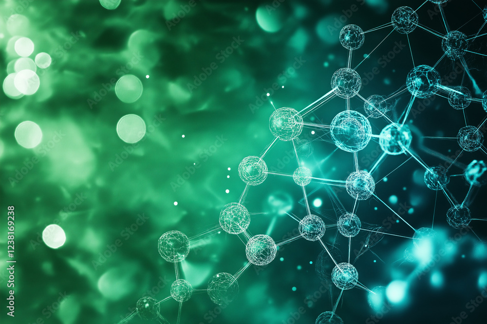 Poster futuristic science and medical technology background with abstract digital connections and molecular