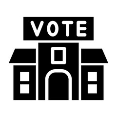 Polling Place Glyph Icon Design