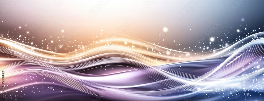 Poster futuristic design with digital waves and circuit elements, showcasing advanced tech in vibrant color