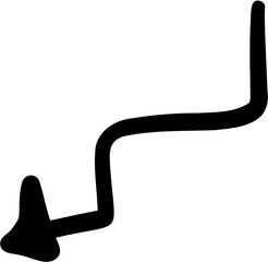 Arrow in simple various styles. Hand drawn vector isolated doodles 