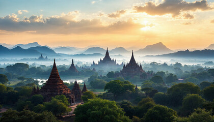 sunset over the mountains