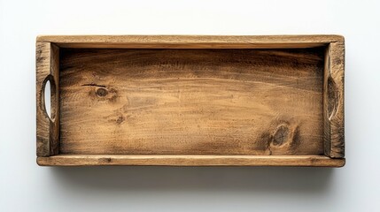 Obraz premium Rustic Wooden Tray: Vintage Home Decor, Serving Tray, Farmhouse Style, Kitchen Accessory, Natural Wood Texture