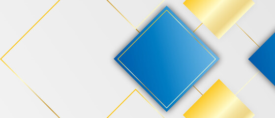 Modern simple minimal blue white gold abstract background