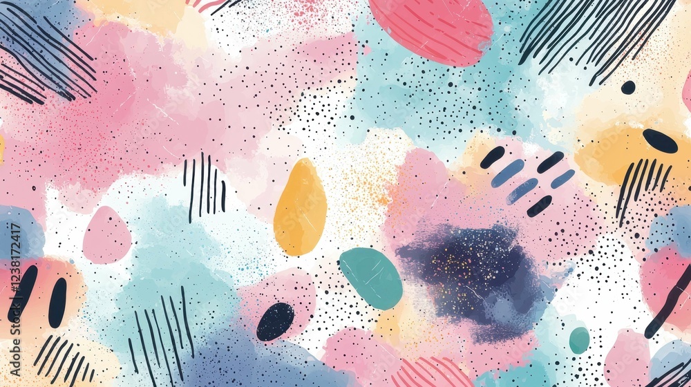 Poster abstract colorful pattern with soft shapes and textures
