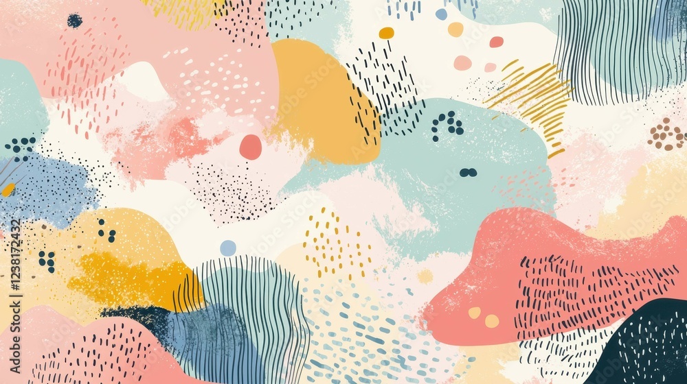 Poster abstract colorful background with soft shapes and textures