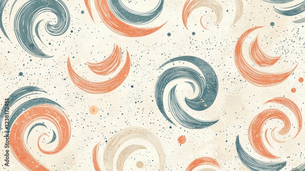 Poster abstract swirling patterns in soft colors for background design