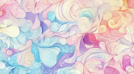 Obraz premium Colorful Swirling Abstract Design with Soft Pastel Tones