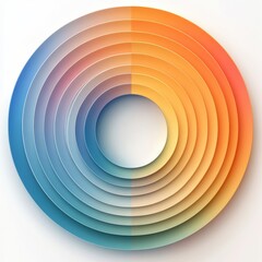 Fototapeta premium A colorful circle with blue and orange sections