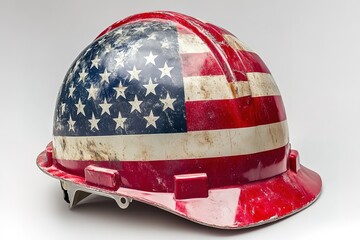 Weathered American Flag Hard Hat