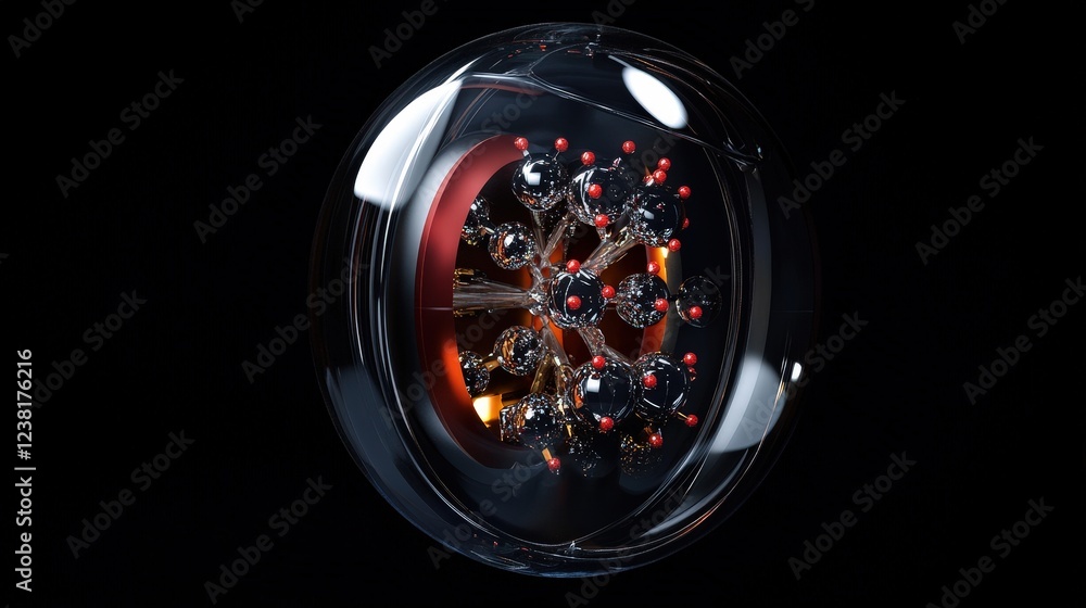 Poster 3d render of a neutron with quarks inside it, showcasing its neutral charge and composition.