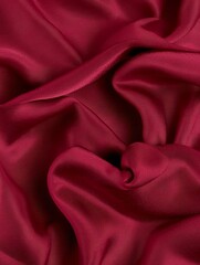 Obraz premium Abstract close-up of a flowing and draped red silk fabric, texture and movement