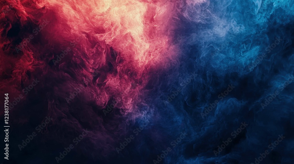 Poster vibrant abstract cloud texture with red and blue color gradient