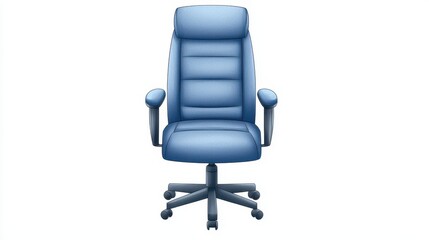 Obraz premium Enhance your workspace, modern ergonomic blue office chair for comfort and productivity