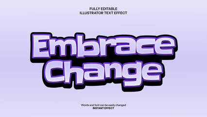 Editable Cartoon Text Effect in Illustrator. This playful and bold text effect features a cartoon-style font with a thick black outline and a soft purple gradient, perfect for eye-catching designs.