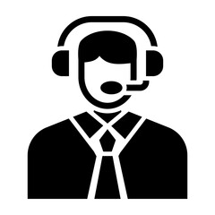 Commentator Glyph Icon Design