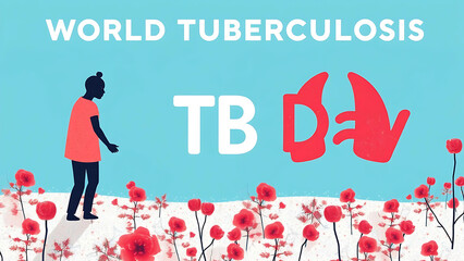 Stylized Graphic for World Tuberculosis Day Awareness Featuring Symbolism and Minimalist Design