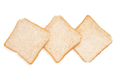 Top view delicious whole wheat bread isolated on a white background.