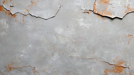 Fototapeta premium Rust and peeling paint on a textured concrete surface, ideal for backgrounds and design projects.