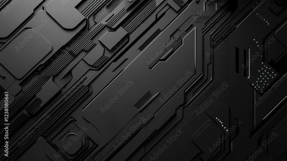 Aufkleber intricate black circuit board design showcasing advanced technology in a modern setting