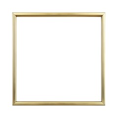 Obraz premium thin Square gold frame with a minimalist design, ideal for modern decor and displaying art or photos. Isolated on white background